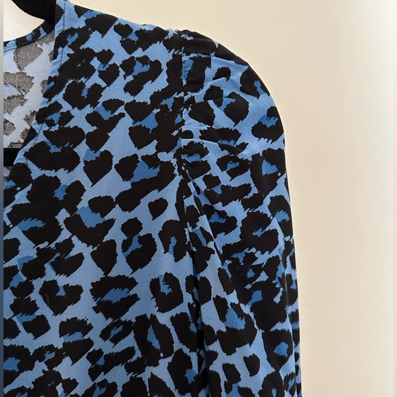 NWT Banana Republic Midi Blue Leopard Print Dress - Picture 4 of 5